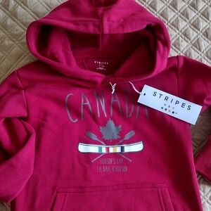 STRIPES Hudson Bay Kids Canada Hoodie - Red